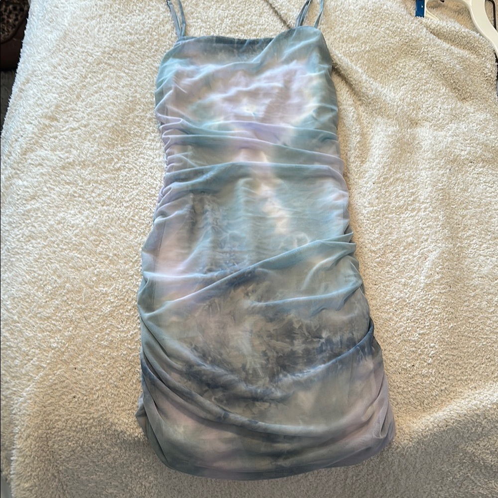 Blue and Purple Tie-Dye Dress